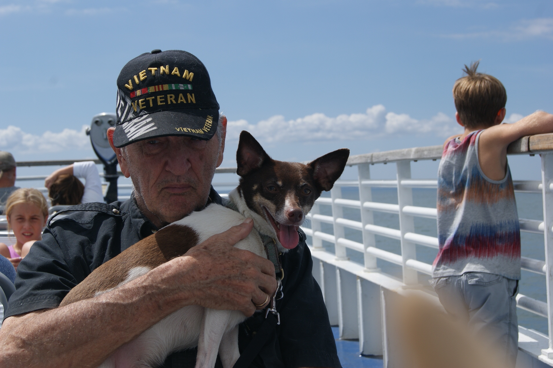Don and Comet on a boat - January 2009