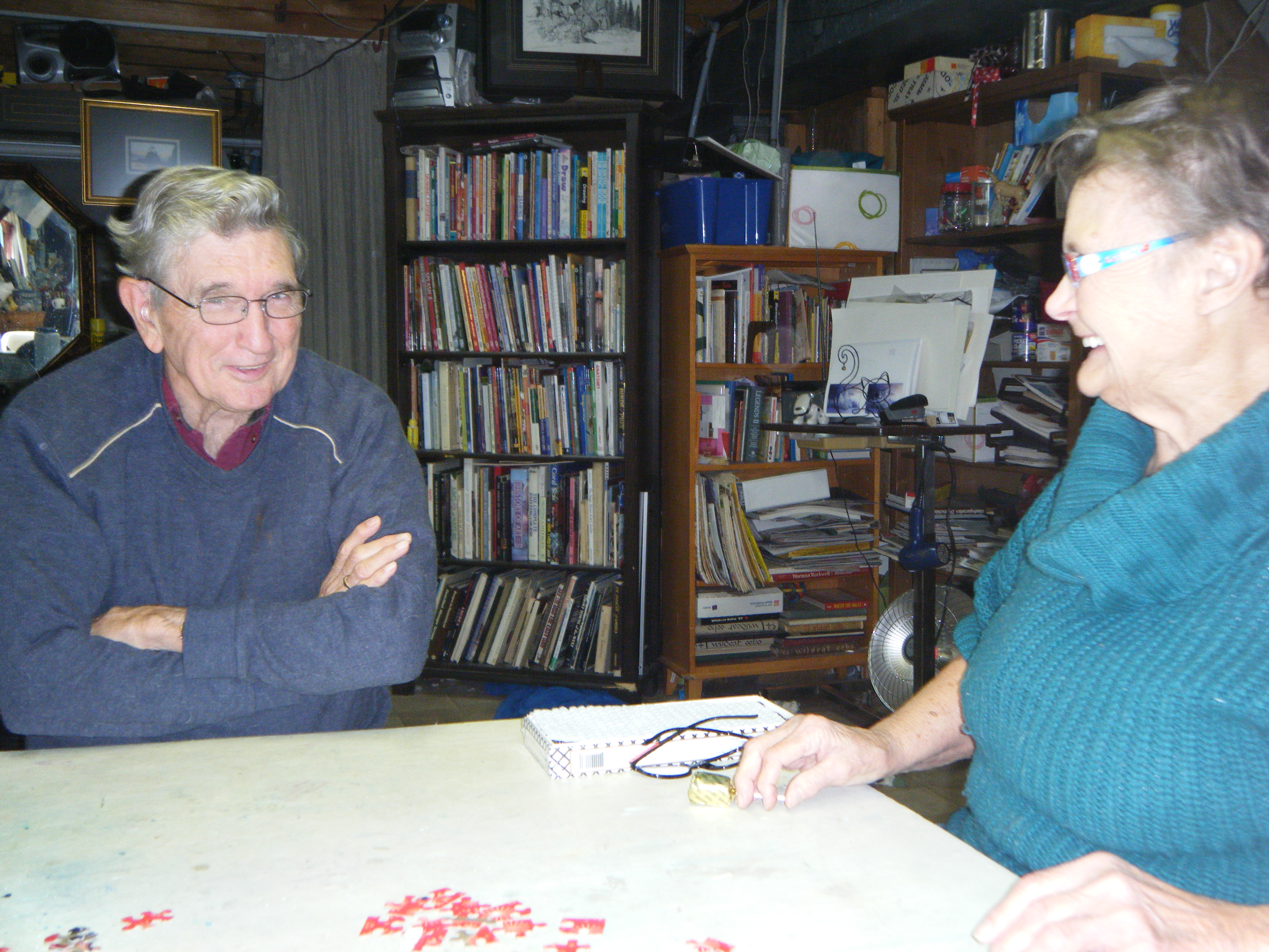 Don and Gay, doing a jigsaw puzzle - March 2009
